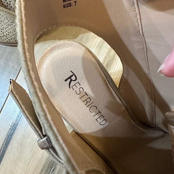 Restricted Tan Peep-Toe Heeled Boots - Picture 3 of 9